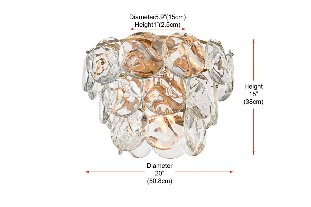 Elegant Lighting - 1010F20SG-01CR - 12 Light Flush Mount - Charlotte - Satin Gold