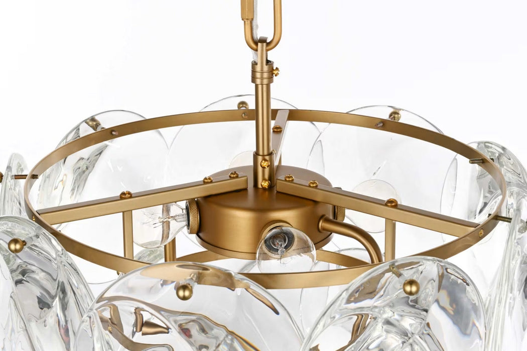 Elegant Lighting - 1010D16SG-01CR - Six Light Chandelier - Charlotte - Satin Gold