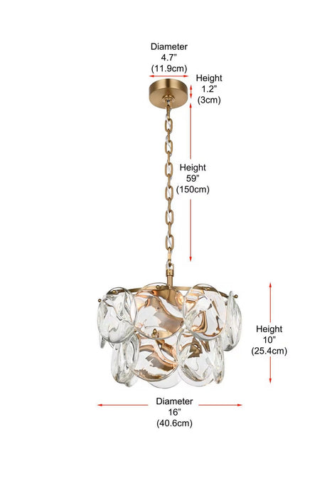 Elegant Lighting - 1010D16SG-01CR - Six Light Chandelier - Charlotte - Satin Gold