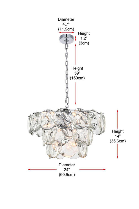 Elegant Lighting - 1010D24C-01CR - 12 Light Chandelier - Charlotte - Chrome