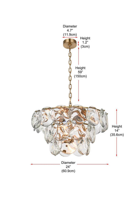 Elegant Lighting - 1010D24SG-01CR - 12 Light Chandelier - Charlotte - Satin Gold