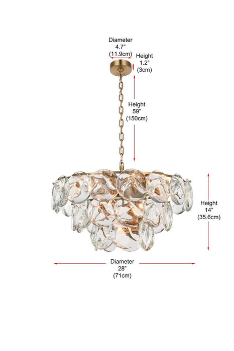 Elegant Lighting - 1010D28SG-01CR - 14 Light Chandelier - Charlotte - Satin Gold