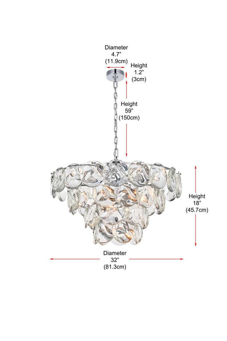 Elegant Lighting - 1010D32C-01CR - 21 Light Chandelier - Charlotte - Chrome
