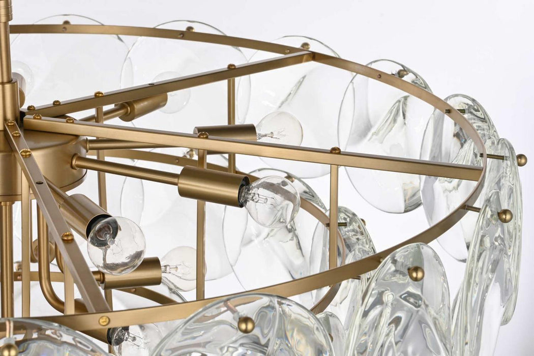 Elegant Lighting - 1010D32SG-01CR - 21 Light Chandelier - Charlotte - Satin Gold