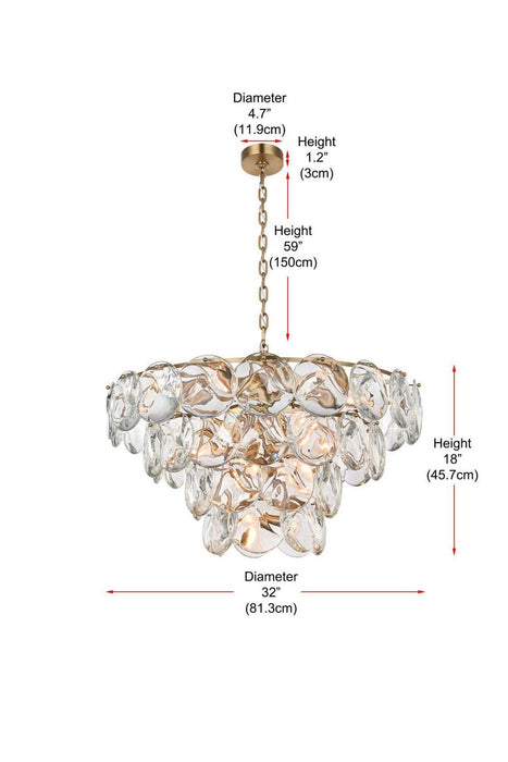 Elegant Lighting - 1010D32SG-01CR - 21 Light Chandelier - Charlotte - Satin Gold