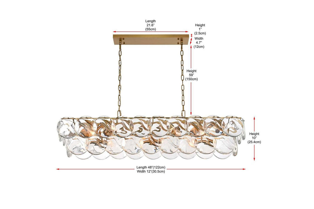 Elegant Lighting - 1010D48SG-01CR - 20 Light Chandelier - Charlotte - Satin Gold