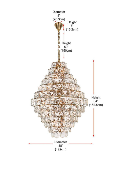 Elegant Lighting - 1010G48SG-01CR - 90 Light Chandelier - Charlotte - Satin Gold