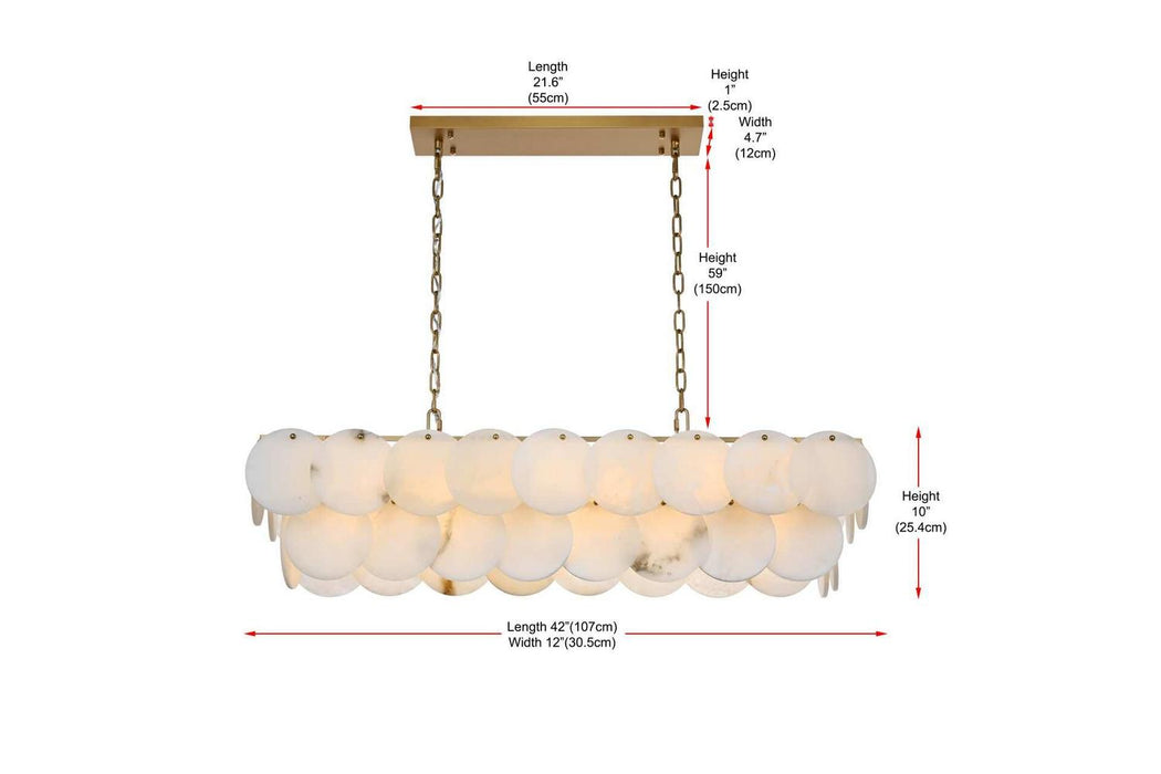 Elegant Lighting - 1010D42SG-11ST - 17 Light Chandelier - Charlotte - Satin Gold