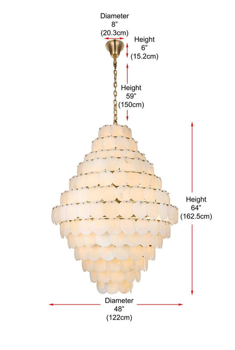 Elegant Lighting - 1010G48SG-11ST - 90 Light Chandelier - Charlotte - Satin Gold