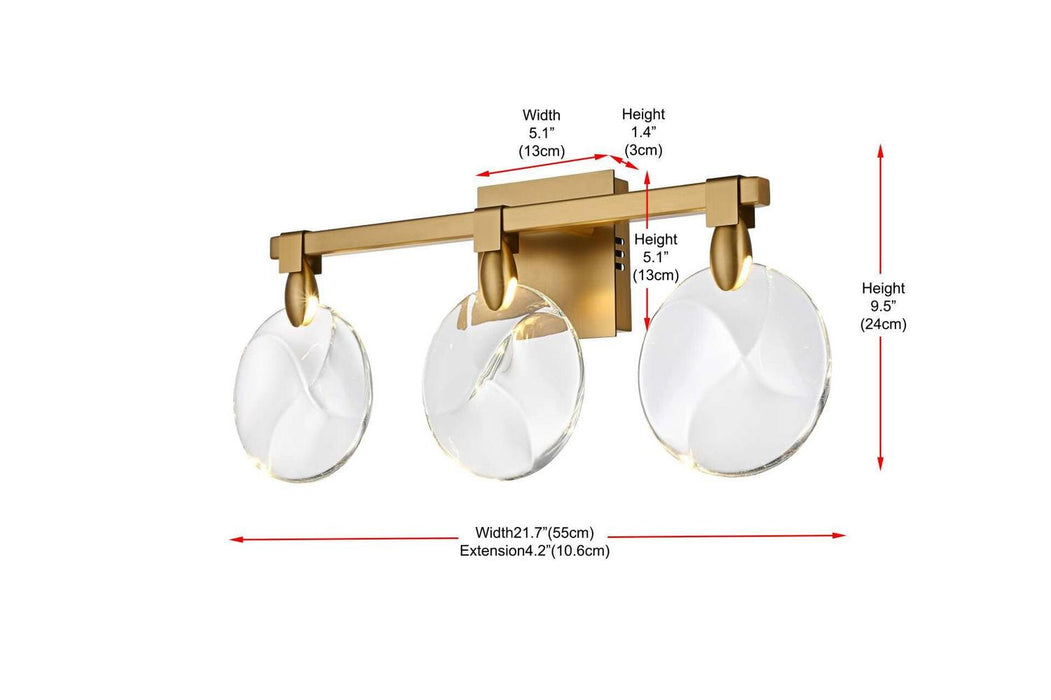 Elegant Lighting - 1012W22SG-01CR - LED Wall Sconce - Avery - Satin Gold