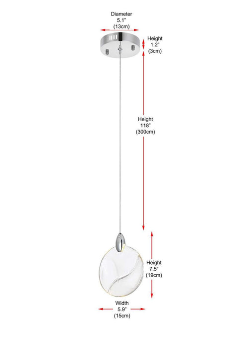 Elegant Lighting - 1012D6C-01CR - LED Pendant - Avery - Chrome