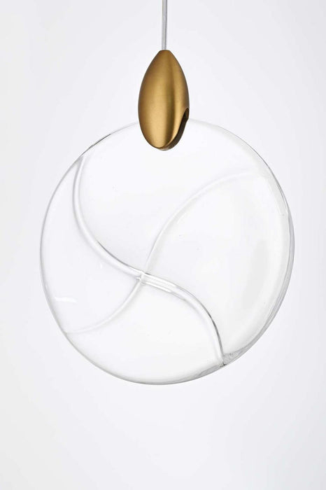 Elegant Lighting - 1012D6SG-01CR - LED Pendant - Avery - Satin Gold