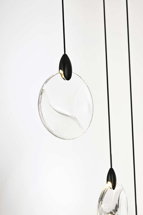 Elegant Lighting - 1012D12BK-01CR - LED Pendant - Avery - Black