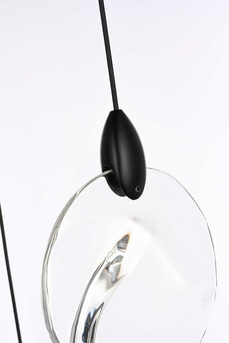 Elegant Lighting - 1012D12BK-01CR - LED Pendant - Avery - Black