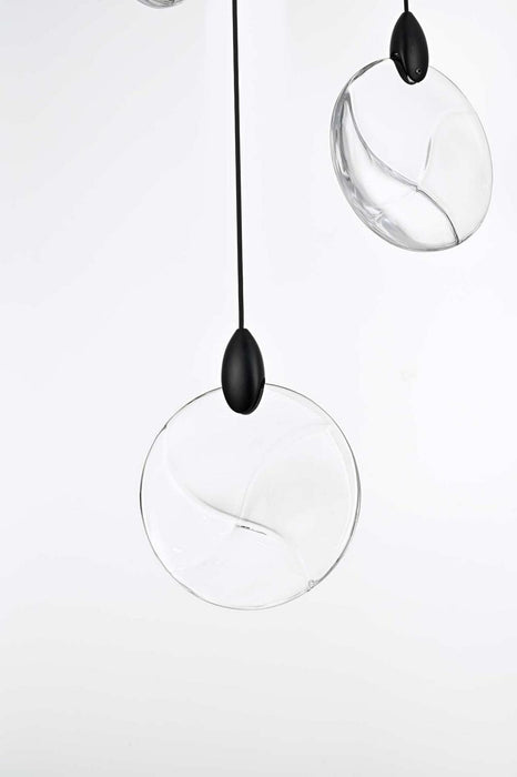 Elegant Lighting - 1012D12BK-01CR - LED Pendant - Avery - Black