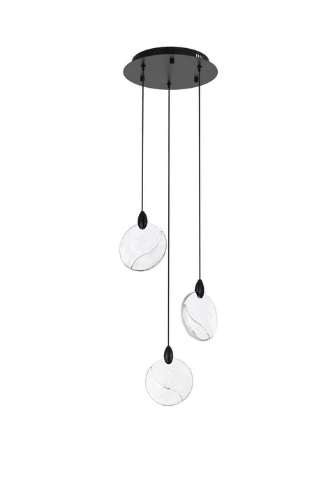 Elegant Lighting - 1012D12BK-01CR - LED Pendant - Avery - Black