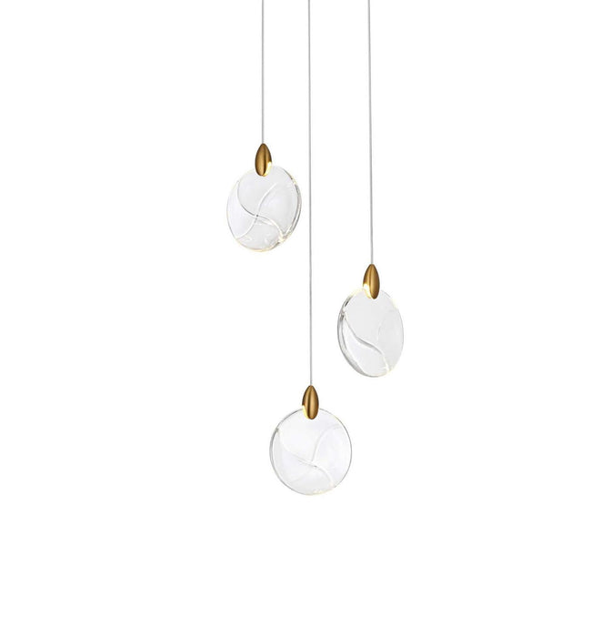 Elegant Lighting - 1012D12SG-01CR - LED Pendant - Avery - Satin Gold