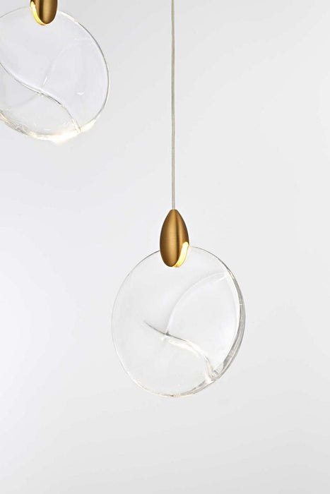Elegant Lighting - 1012D12SG-01CR - LED Pendant - Avery - Satin Gold