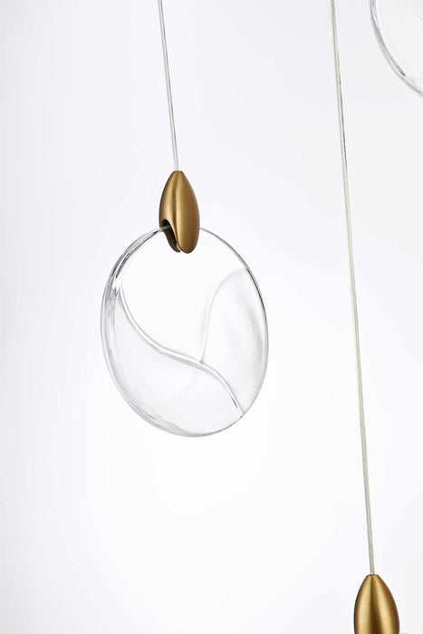 Elegant Lighting - 1012D12SG-01CR - LED Pendant - Avery - Satin Gold