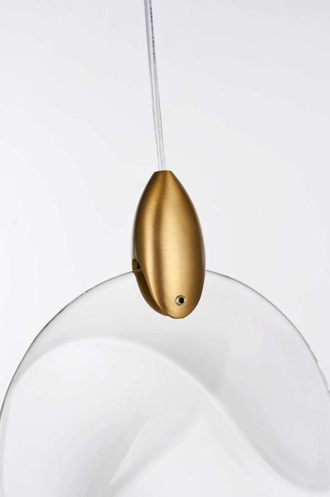 Elegant Lighting - 1012D12SG-01CR - LED Pendant - Avery - Satin Gold