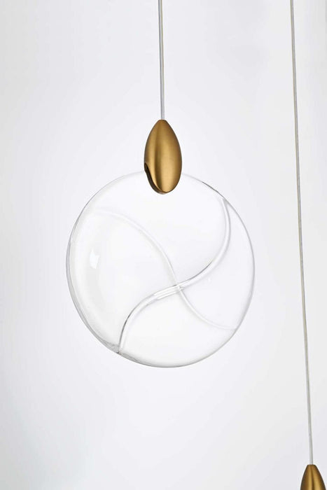 Elegant Lighting - 1012D12SG-01CR - LED Pendant - Avery - Satin Gold