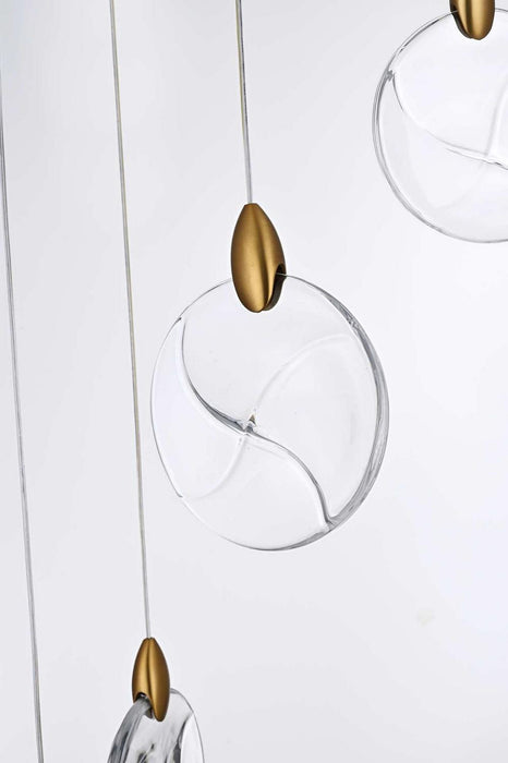 Elegant Lighting - 1012D16SG-01CR - LED Pendant - Avery - Satin Gold
