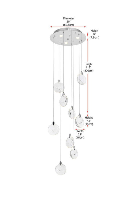 Elegant Lighting - 1012D20C-01CR - LED Pendant - Avery - Chrome