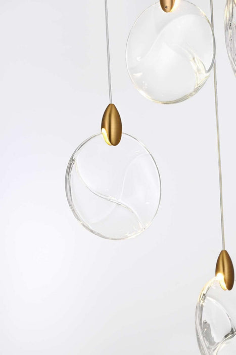 Elegant Lighting - 1012D20SG-01CR - LED Pendant - Avery - Satin Gold