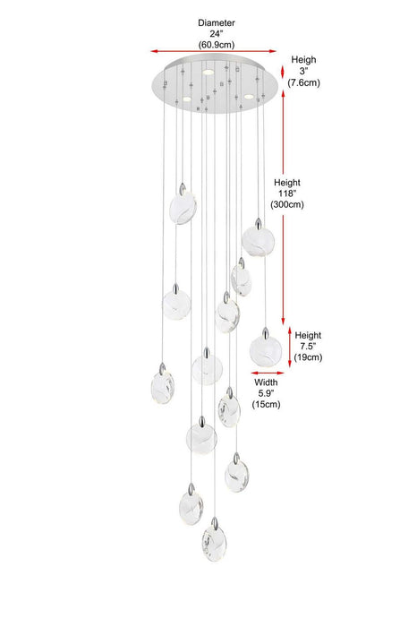 Elegant Lighting - 1012D24C-01CR - LED Pendant - Avery - Chrome