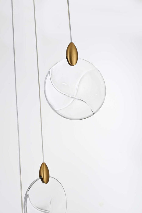 Elegant Lighting - 1012D24SG-01CR - LED Pendant - Avery - Satin Gold