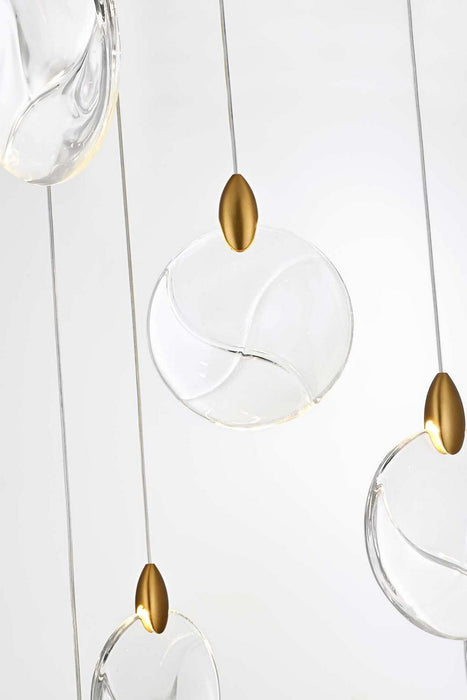Elegant Lighting - 1012D24SG-01CR - LED Pendant - Avery - Satin Gold