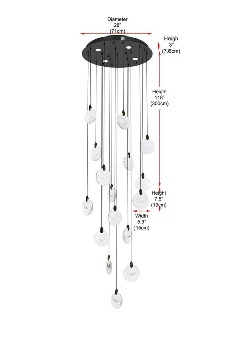 Elegant Lighting - 1012D28BK-01CR - LED Pendant - Avery - Black