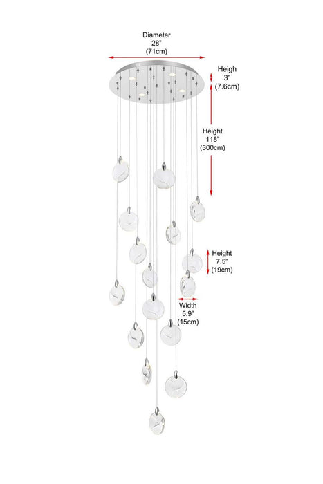 Elegant Lighting - 1012D28C-01CR - LED Pendant - Avery - Chrome