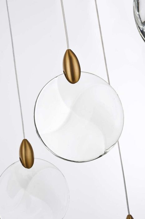 Elegant Lighting - 1012D28SG-01CR - LED Pendant - Avery - Satin Gold