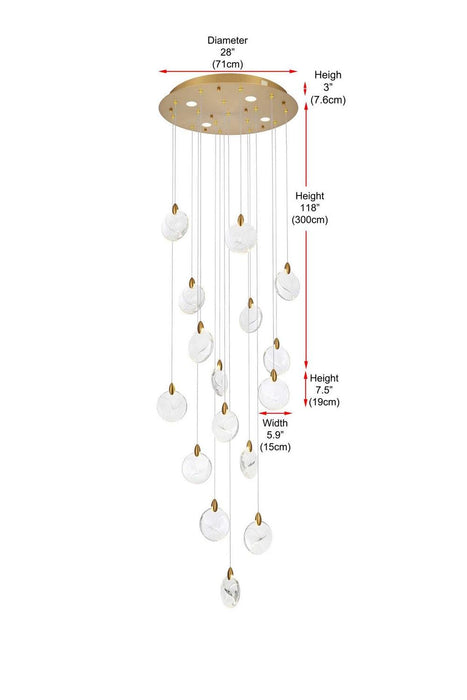 Elegant Lighting - 1012D28SG-01CR - LED Pendant - Avery - Satin Gold