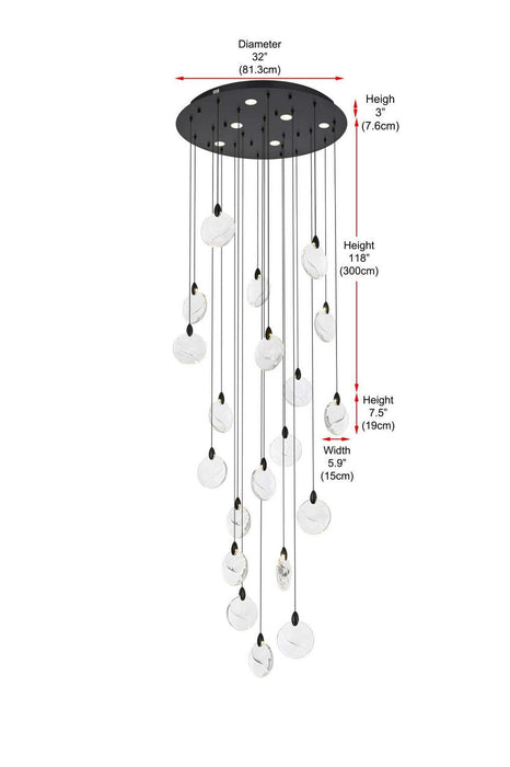 Elegant Lighting - 1012G32BK-01CR - LED Chandelier - Avery - Black