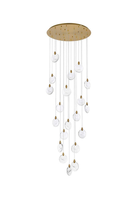 Elegant Lighting - 1012G32SG-01CR - LED Chandelier - Avery - Satin Gold