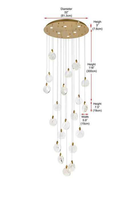 Elegant Lighting - 1012G32SG-01CR - LED Chandelier - Avery - Satin Gold