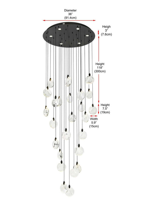 Elegant Lighting - 1012G36BK-01CR - LED Chandelier - Avery - Black