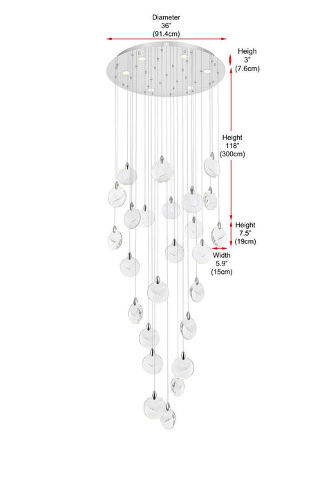 Elegant Lighting - 1012G36C-01CR - LED Chandelier - Avery - Chrome