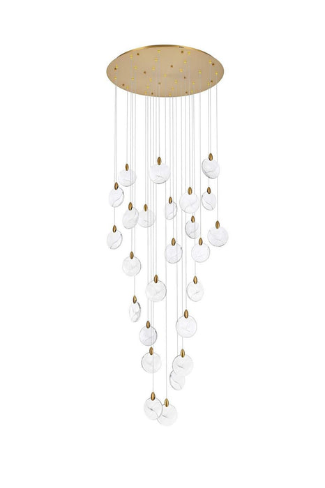Elegant Lighting - 1012G36SG-01CR - LED Chandelier - Avery - Satin Gold