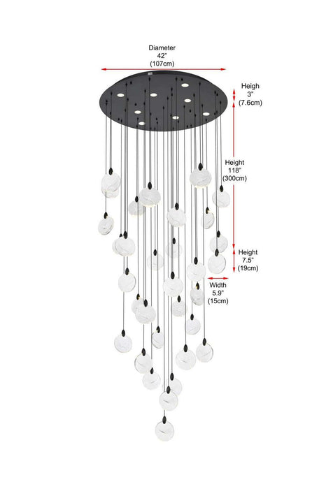 Elegant Lighting - 1012G42BK-01CR - LED Chandelier - Avery - Black
