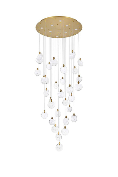 Elegant Lighting - 1012G42SG-01CR - LED Chandelier - Avery - Satin Gold