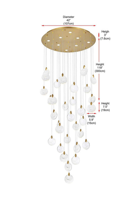 Elegant Lighting - 1012G42SG-01CR - LED Chandelier - Avery - Satin Gold