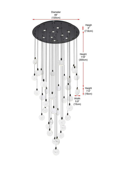 Elegant Lighting - 1012G48BK-01CR - LED Chandelier - Avery - Black