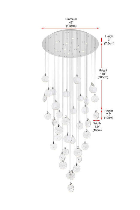Elegant Lighting - 1012G48C-01CR - LED Chandelier - Avery - Chrome