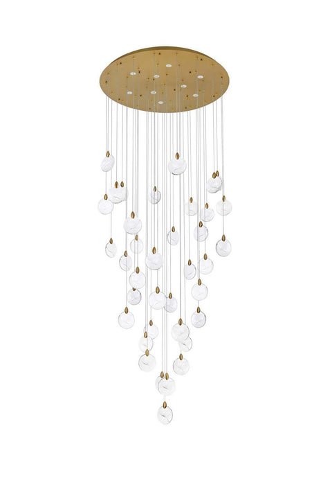 Elegant Lighting - 1012G48SG-01CR - LED Chandelier - Avery - Satin Gold