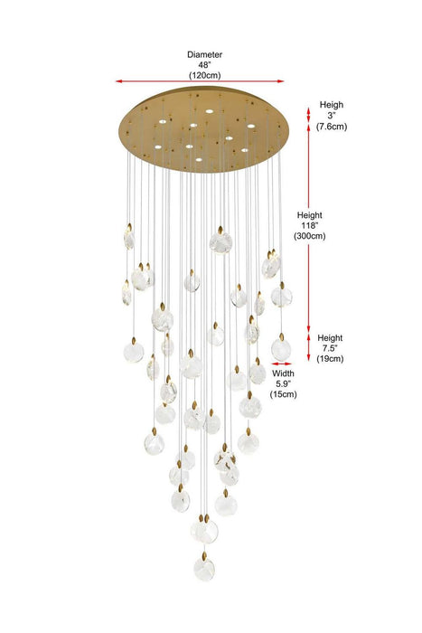 Elegant Lighting - 1012G48SG-01CR - LED Chandelier - Avery - Satin Gold