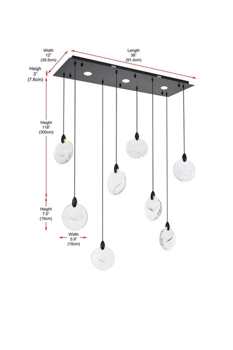 Elegant Lighting - 1012D36BK-01CR - LED Pendant - Avery - Black