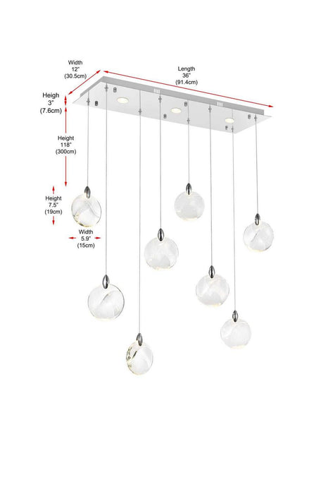Elegant Lighting - 1012D36C-01CR - LED Pendant - Avery - Chrome